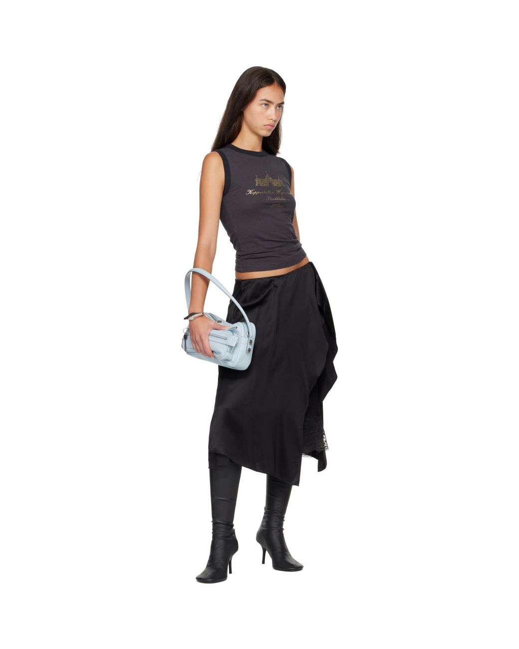 Acne Black Ribbed Tank Top