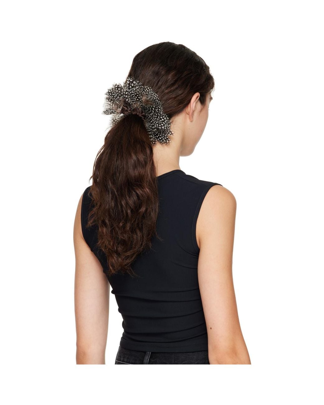 MERRMA Black Ssense Exclusive Feather Scrunchie
