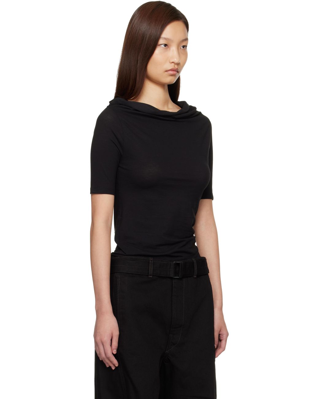 Lemaire Black Short Sleeve Twisted T-Shirt