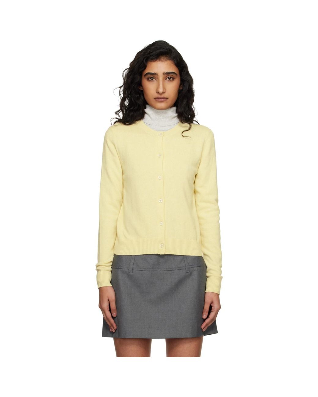 DUNST Orange Essential Crewneck Knit Cardigan