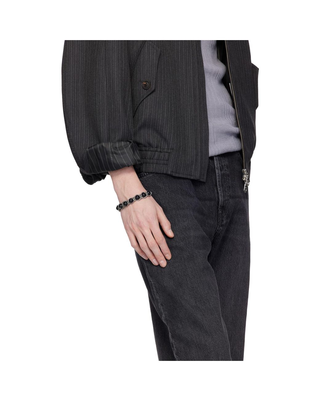 Emanuele Bicocchi Black Beads Bracelet for men
