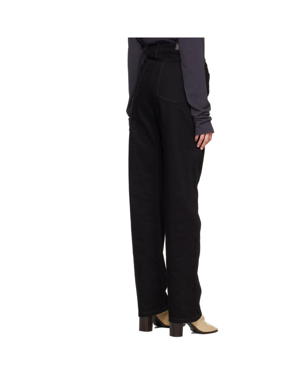 Lemaire Black Five Pockets Twisted Jeans