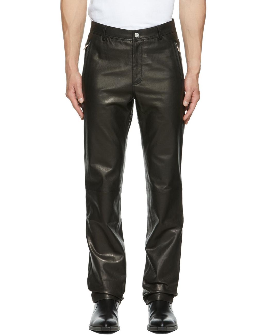 SEAN SUEN Leather Pants in Black for Men | Lyst
