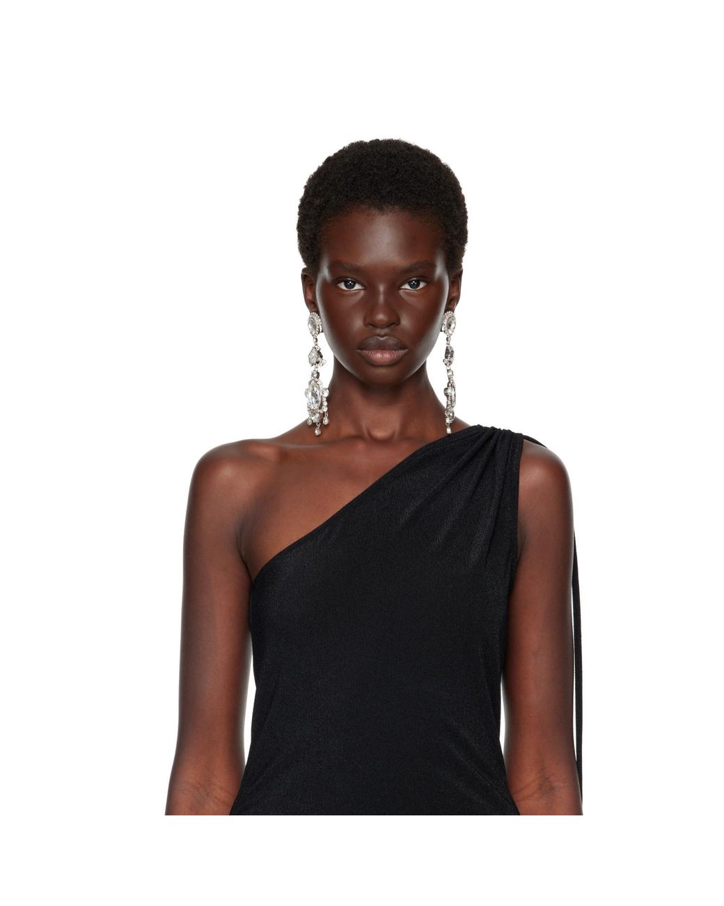 Balmain Metallic Brasscrystal Pendant Earrings