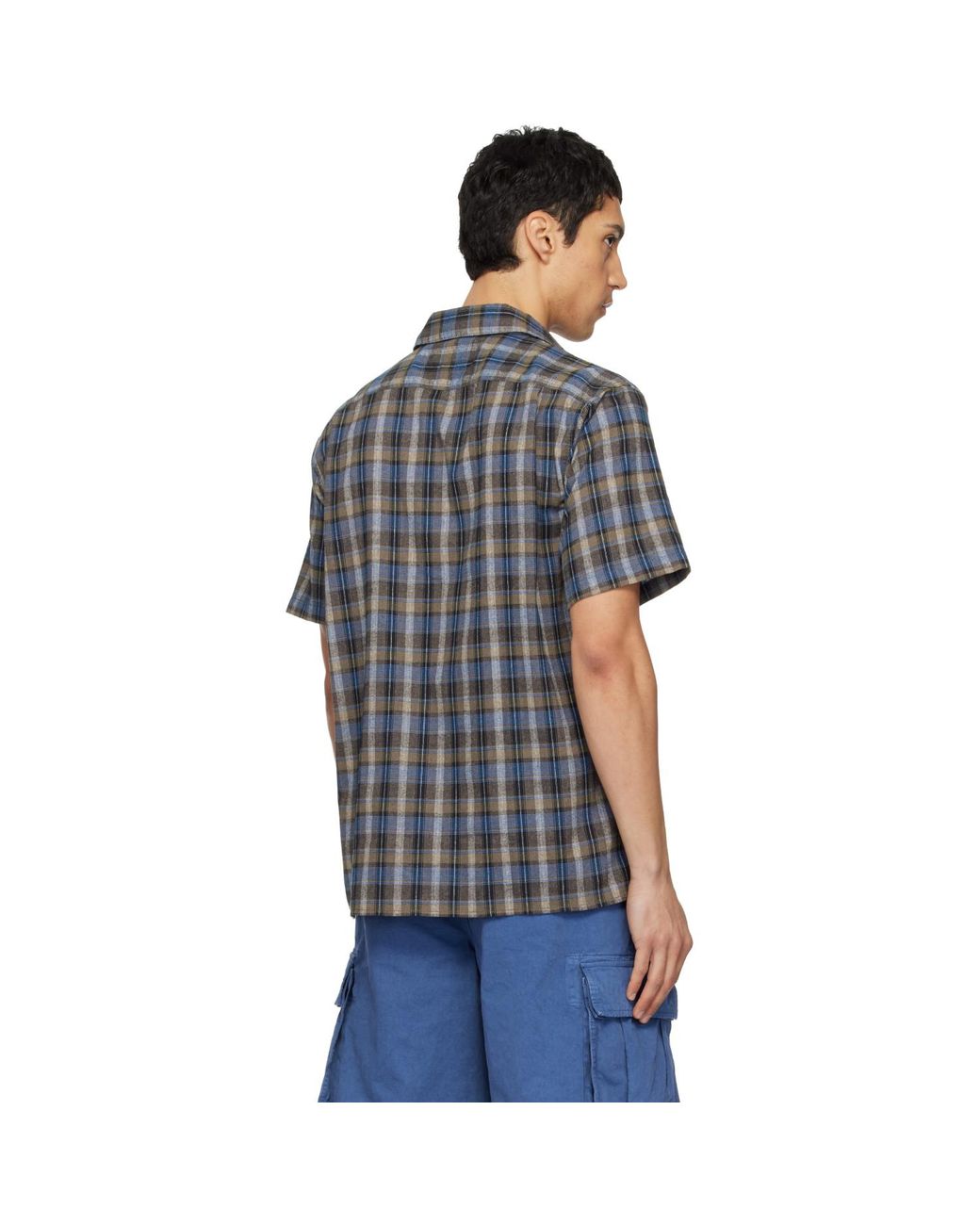 ERL Blue Check Short Sleeve Shirt for men