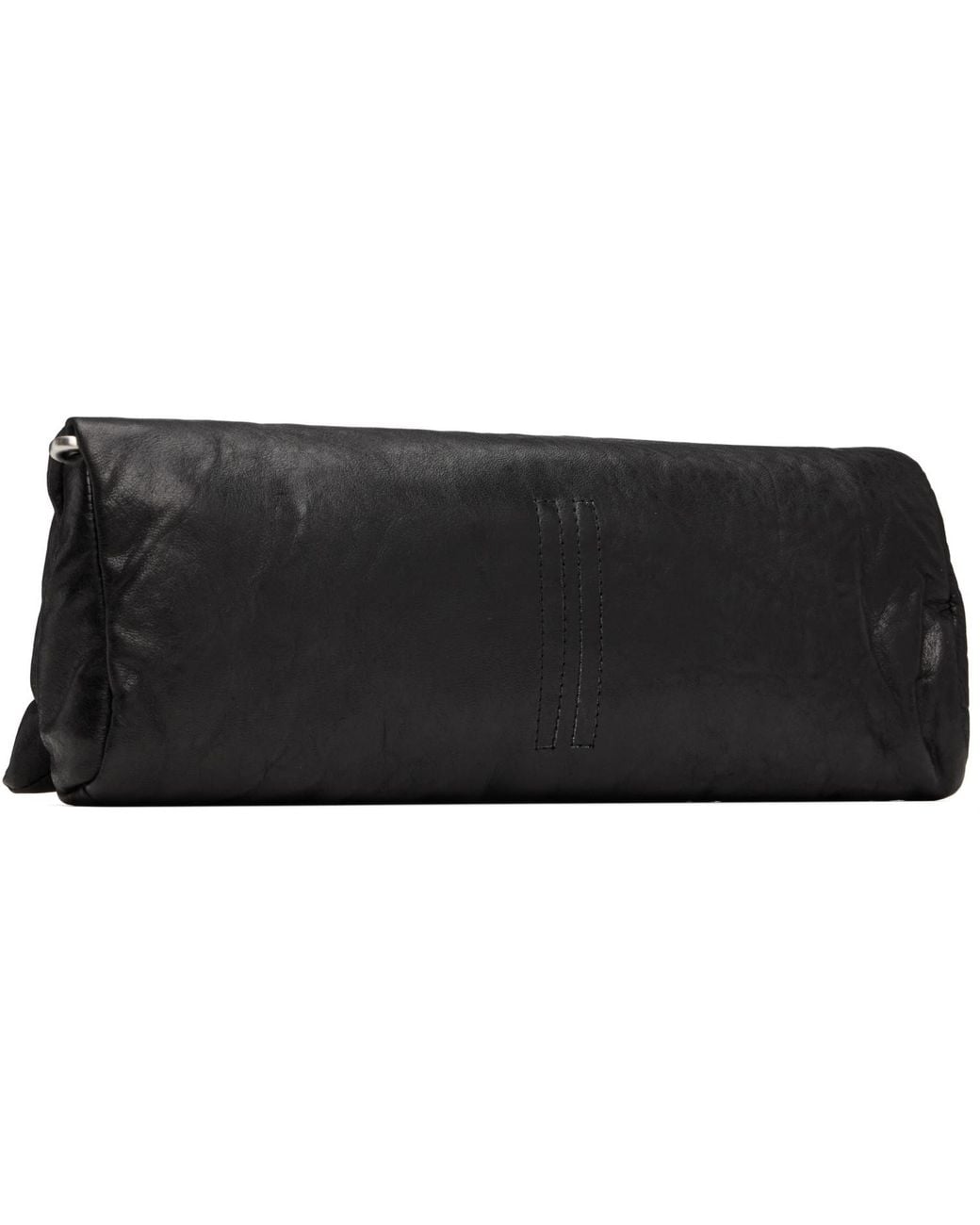 Rick Owens Black Tower Tumbled Lamb Clutch