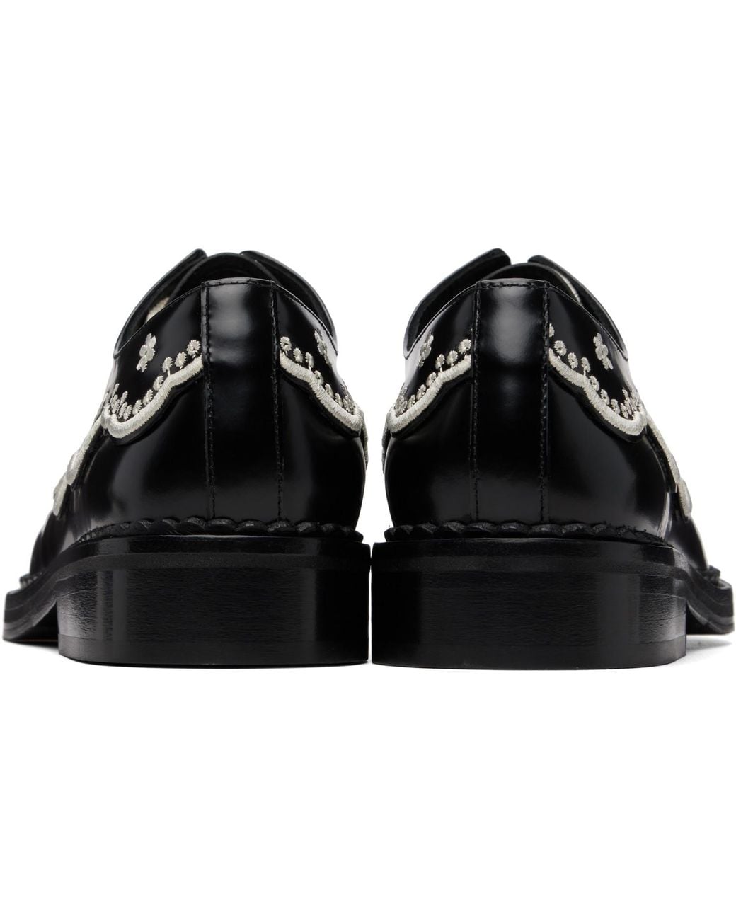 Simone Rocha Black Floral Lace Brogue Derbys