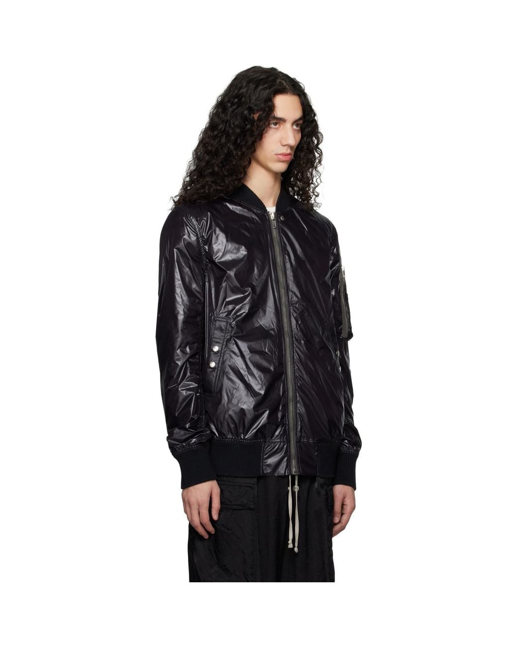 Rick Owens Black Temple Classic Flight Bomber Jacket for men
