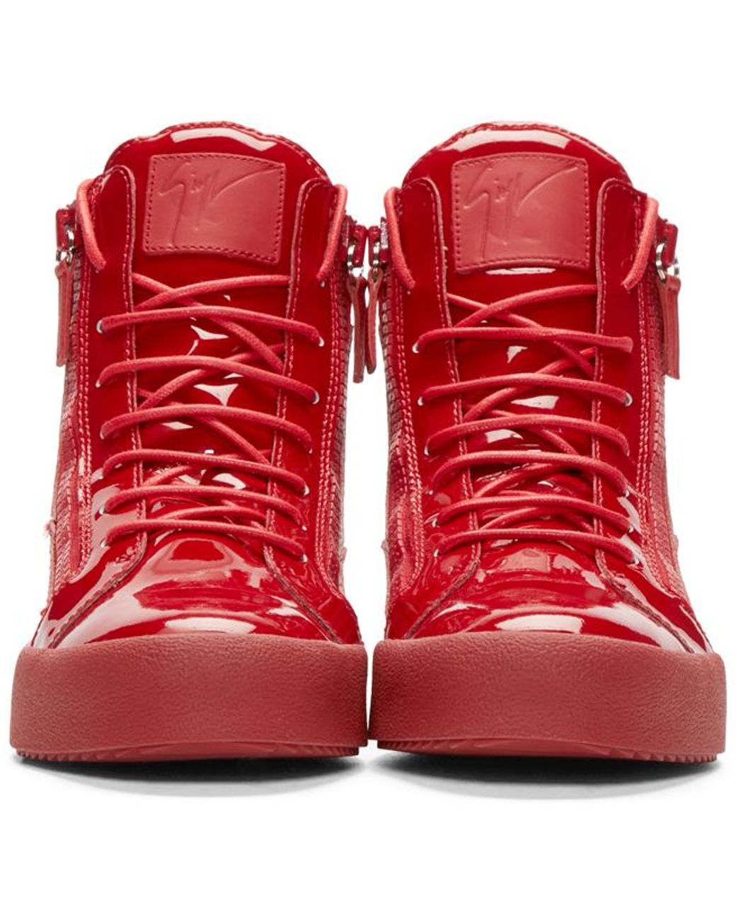 Red Leopard High Top Designer Mens Red Bottom Sneakers – Street Genius