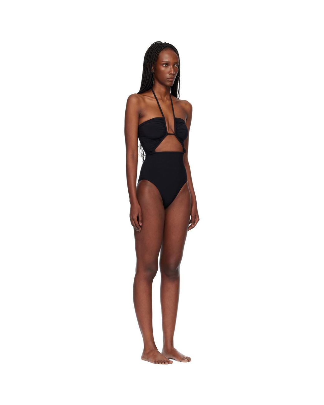 Rick Owens Black Temple Prong Bather Swimsuit
