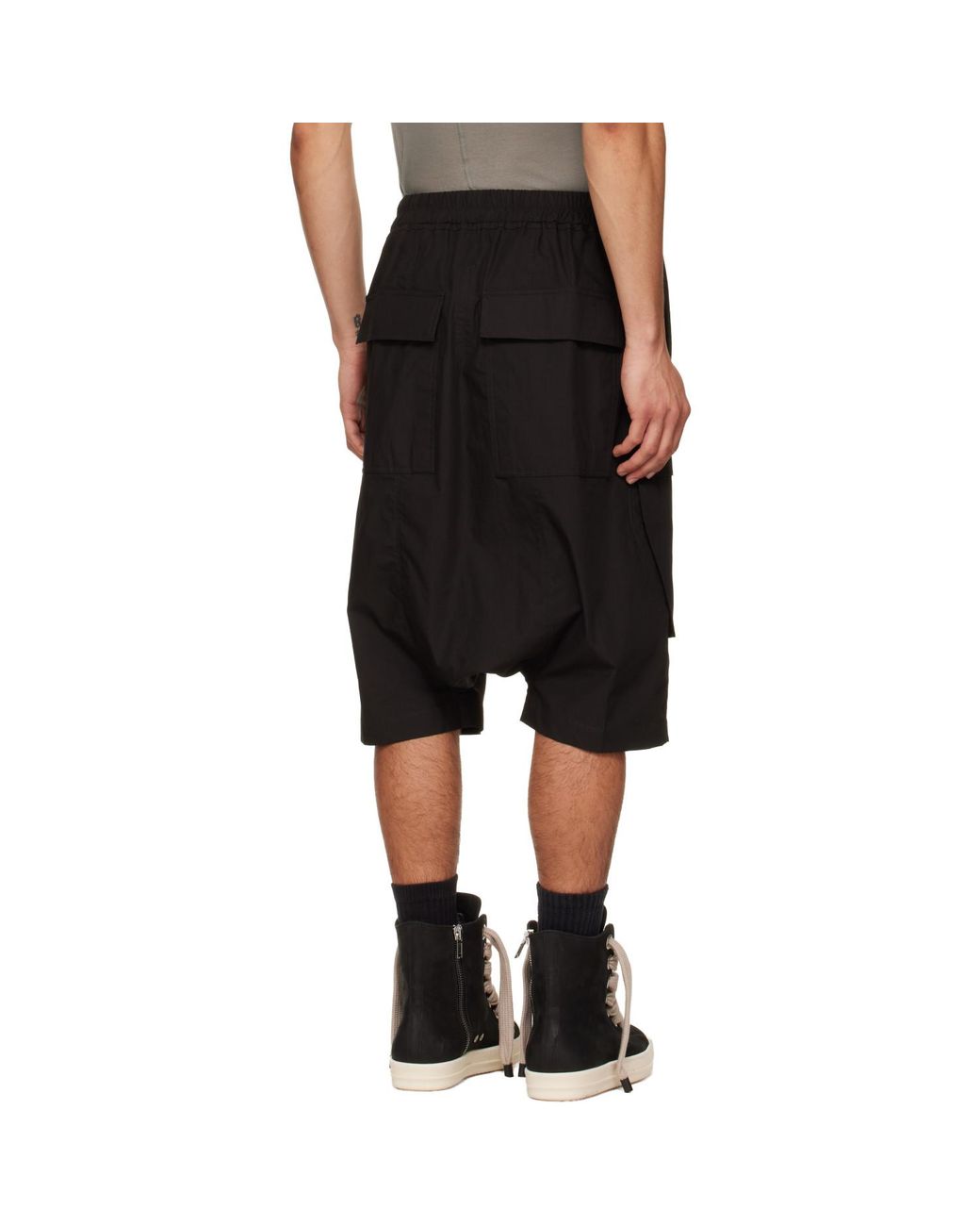 Rick Owens Black Temple Pods Cargo Shorts for men