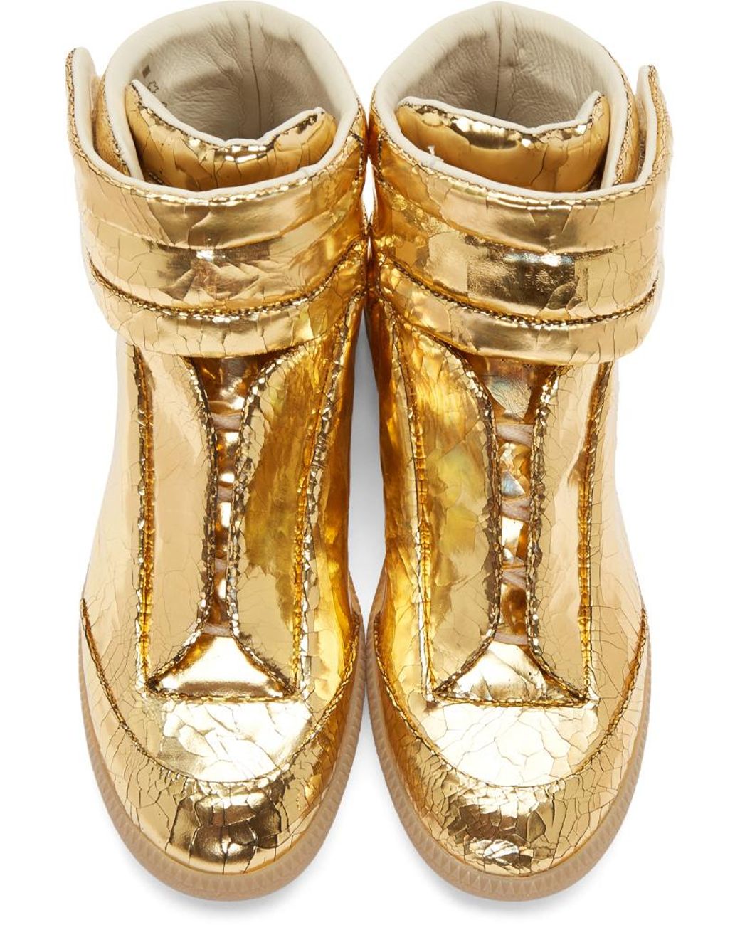 Maison Margiela Gold Cracked Future High top Sneakers in Metallic for Men Lyst
