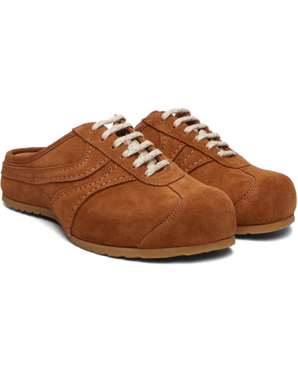 Dries Van Noten Brown Tan Suede Mule Loafers