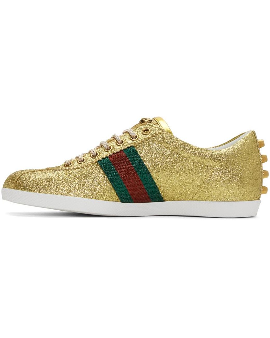 Gucci gold hotsell glitter sneakers
