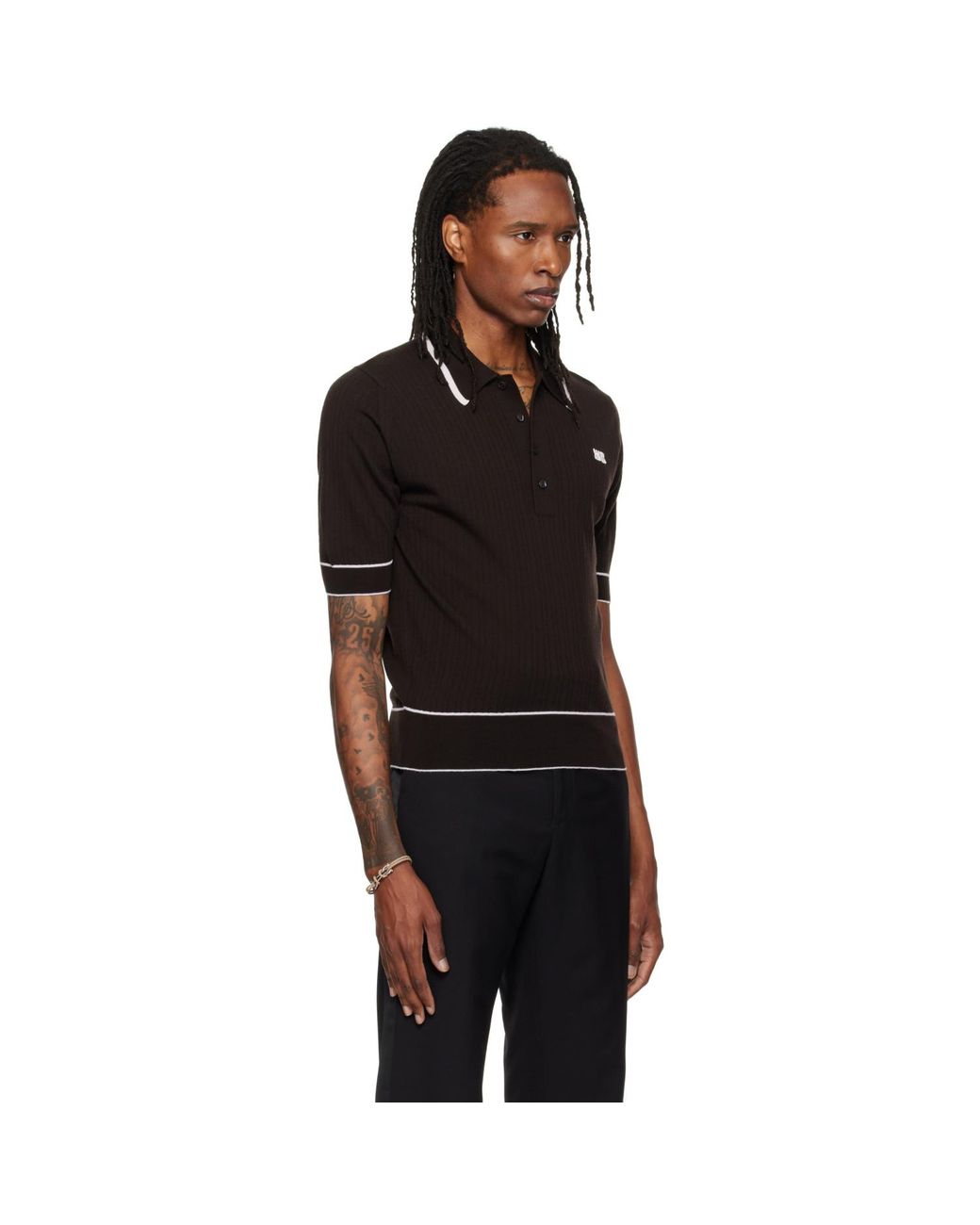 Wales Bonner Black John Smedley Edition Blessings Polo for men