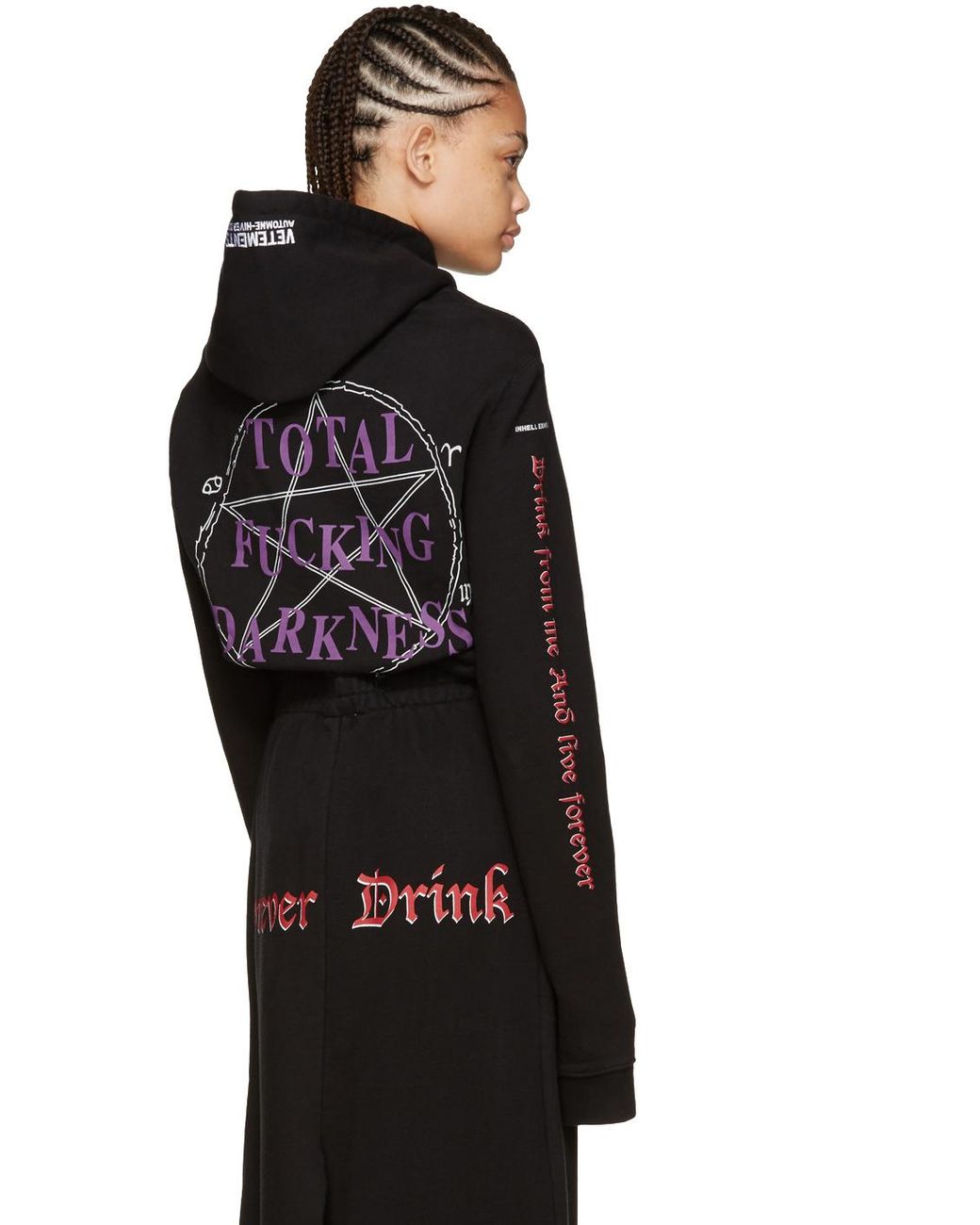 Vetements Black 'total Fucking Darkness' Hoodie in Blue | Lyst