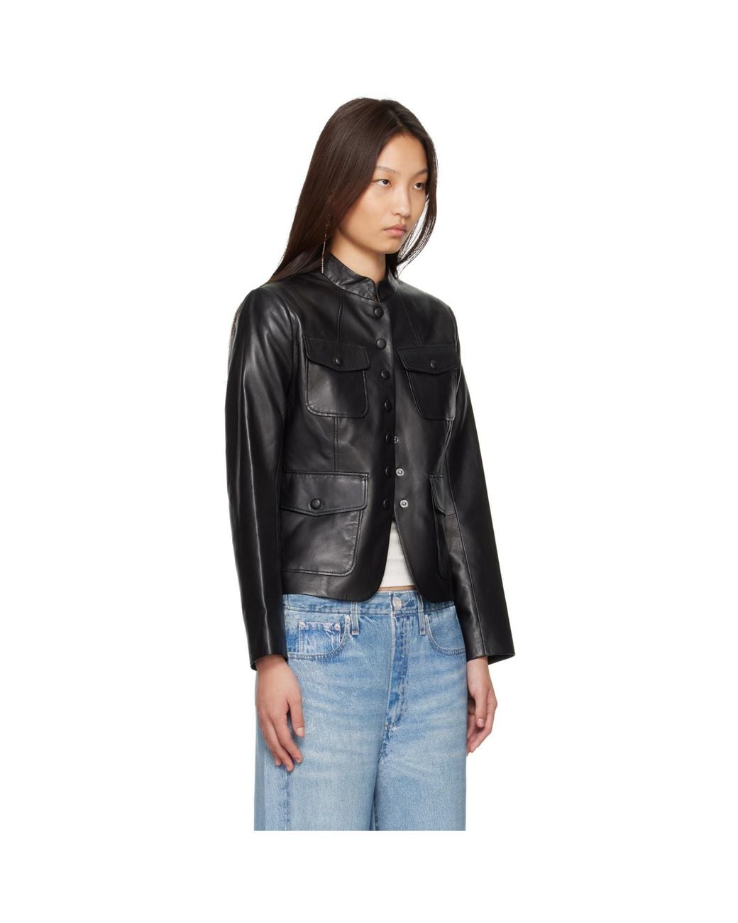 Rag & Bone Black Mercer Leather Blazer