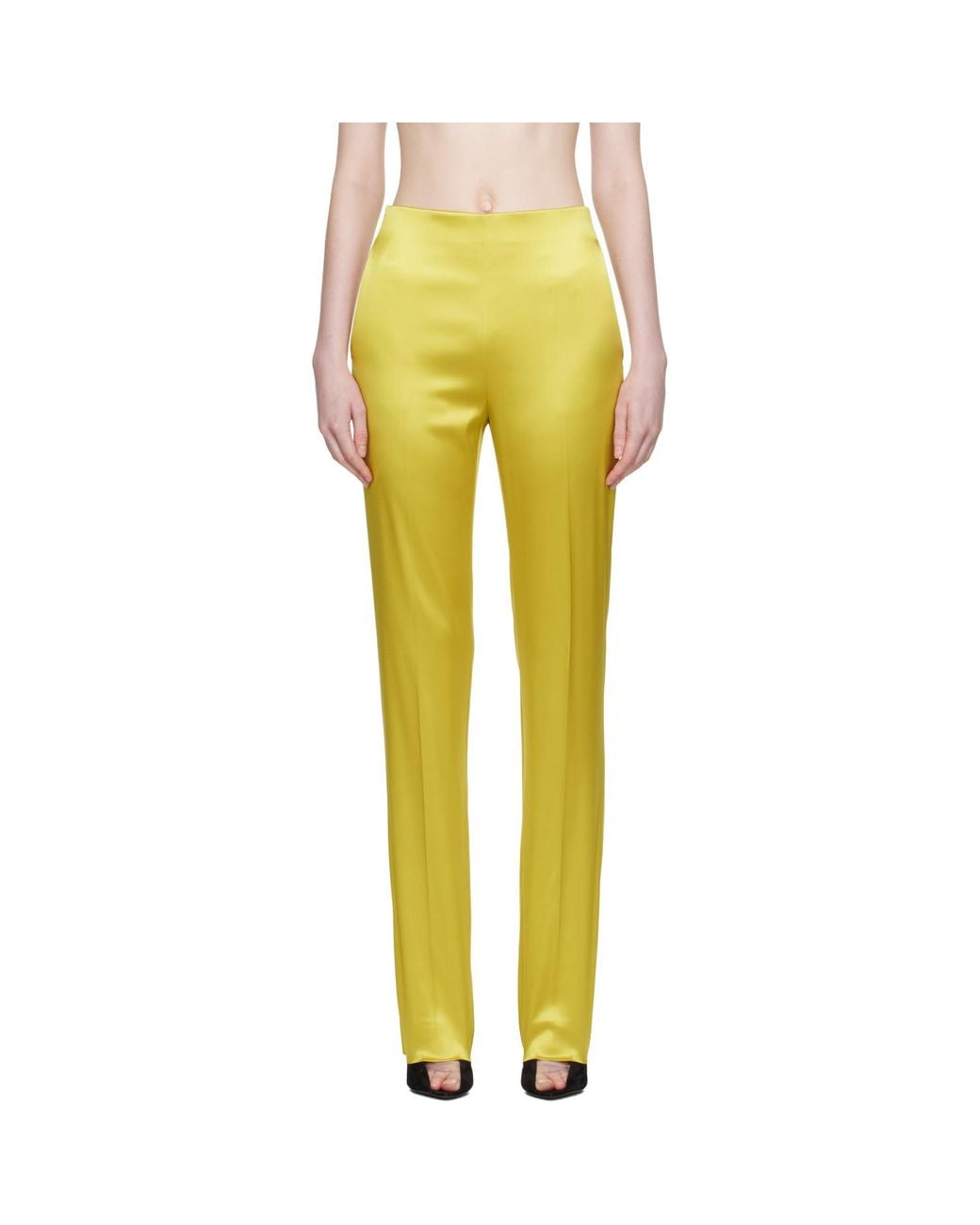 Valentino Yellow Double Duchesse Stretch Trousers