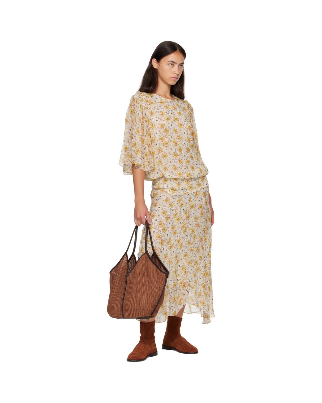 Hereu Brown Calella Soft Raffia Tote