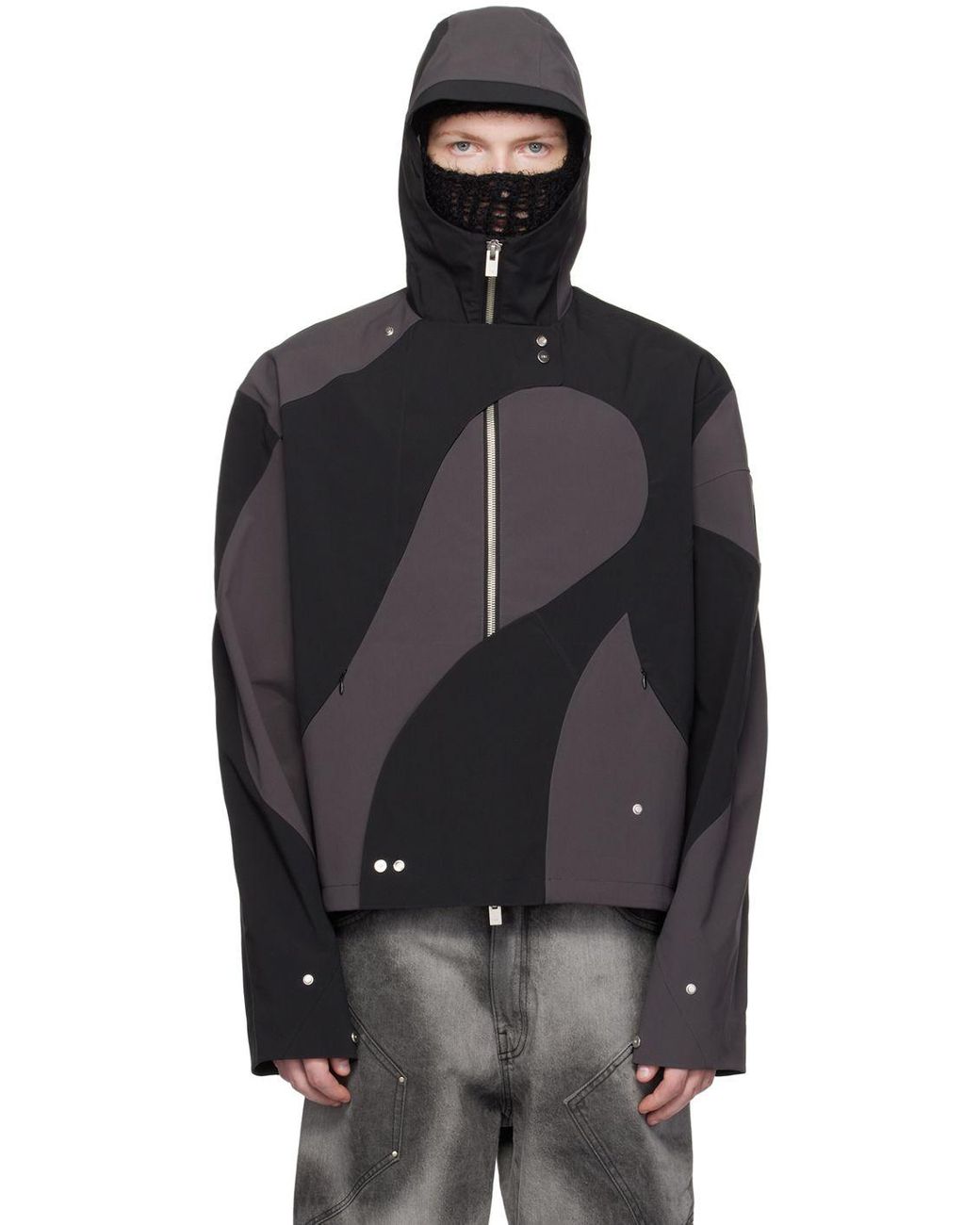 HELIOT EMIL & Gray Trident Technical Jacket in Black for Men | Lyst