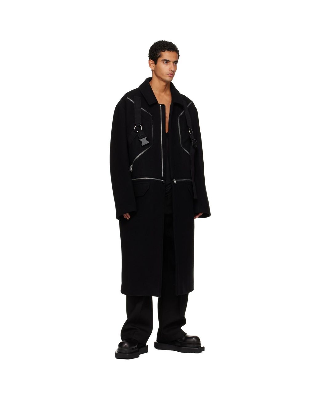 Rick Owens Black Concordians Blixa Jumbo Mac Coat for men