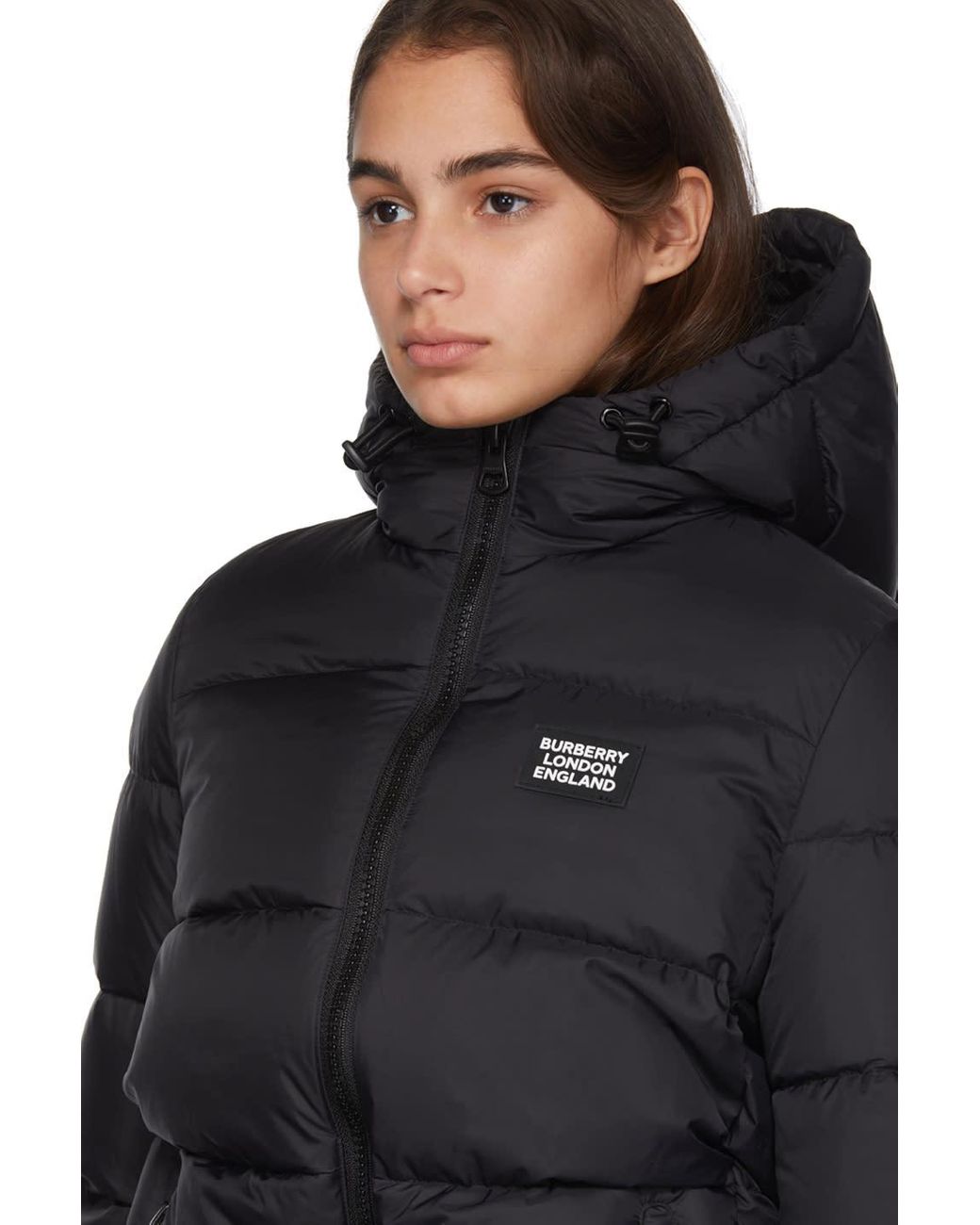Burberry Monogram Puffer Down Leith Jacket in Black | Lyst