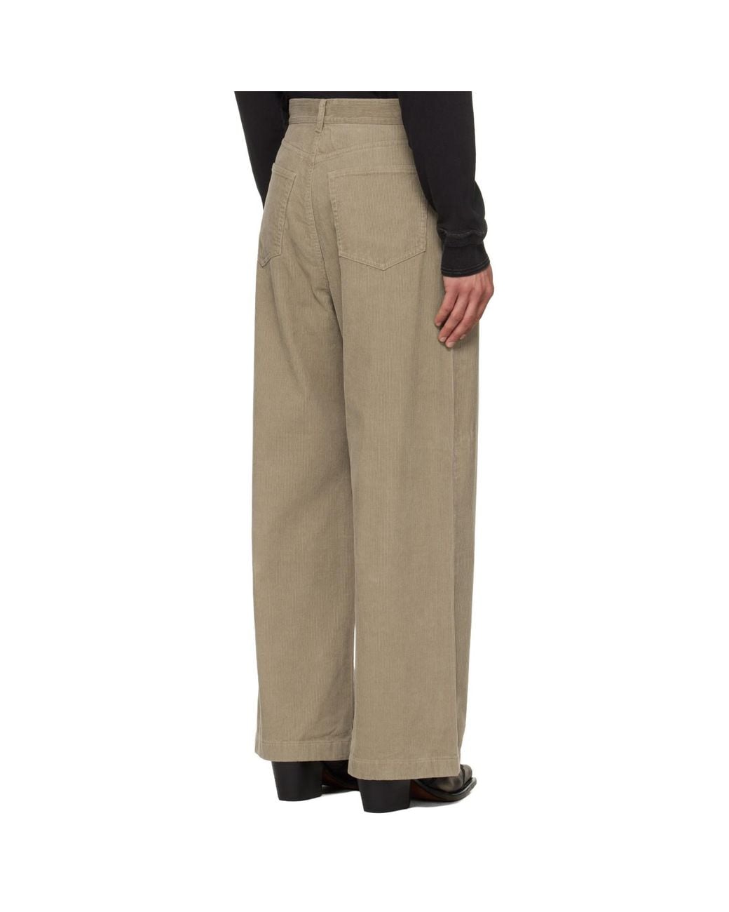 TONYWACK Natural Washed Corduroy Wide-Leg Trousers for men