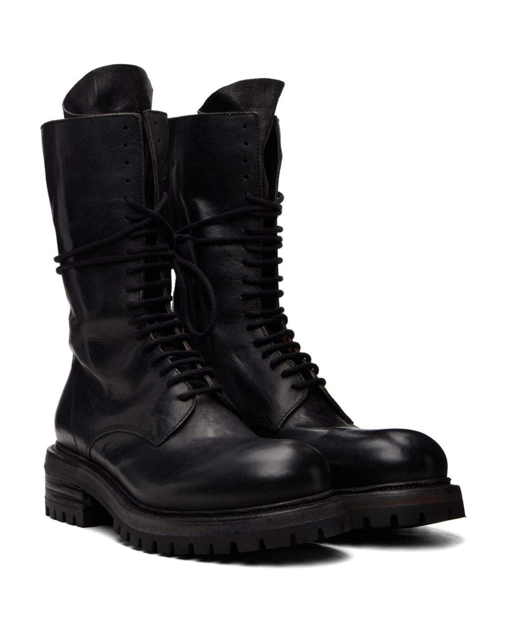 A Diciannoveventitre Black Luke High Biker Boots for men