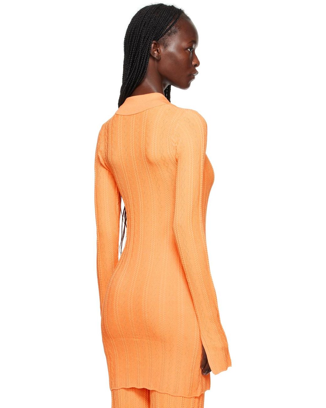 REMAIN Birger Christensen Orange Buttoned Cardigan