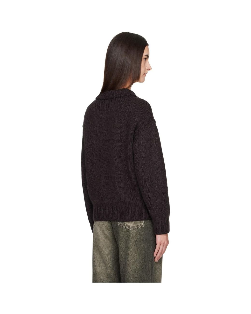 Our Legacy Black Mock Roundneck Sweater