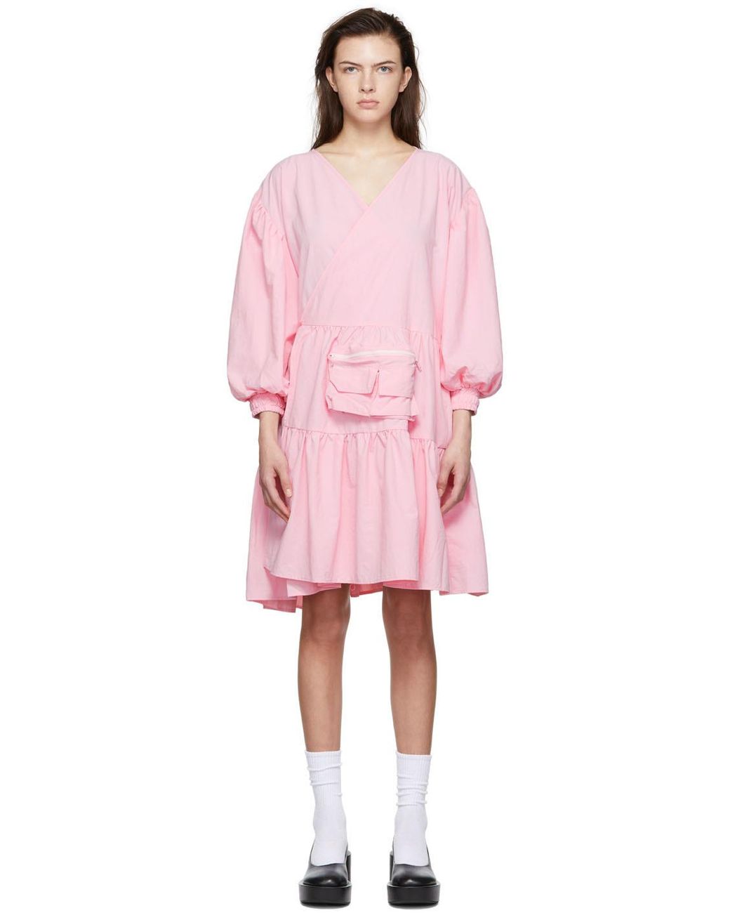 KkCo Synthetic Ssense Exclusive Pink Utility Mini Dress | Lyst