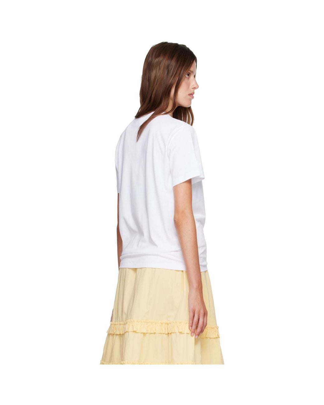 Ganni White Basic Jersey Cherry Relaxed T-Shirt