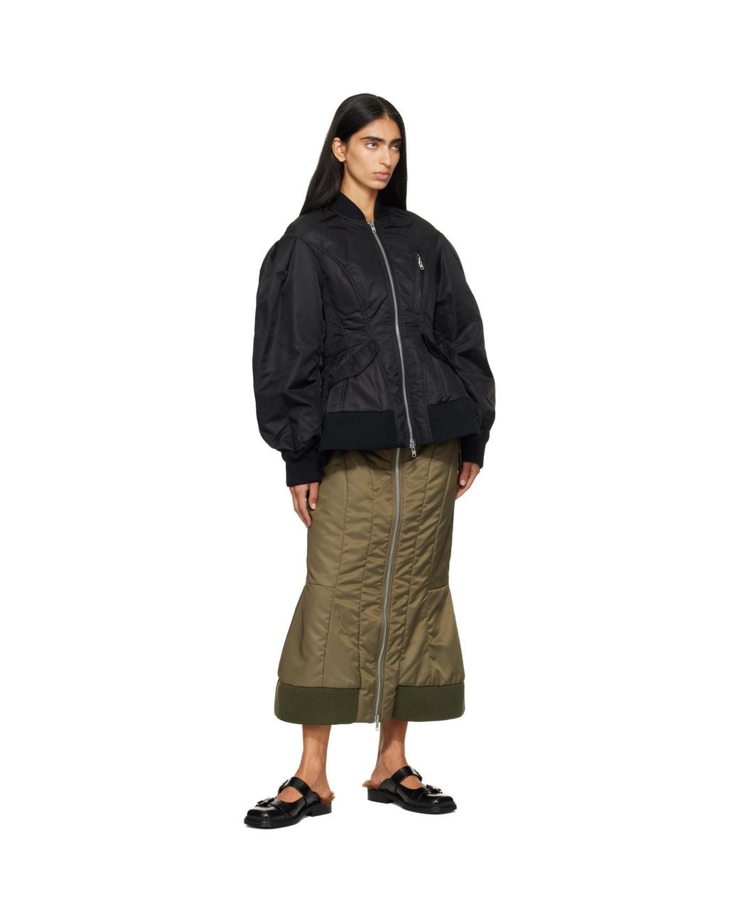 Simone Rocha Black Padded Sculpted Bomber Jacket