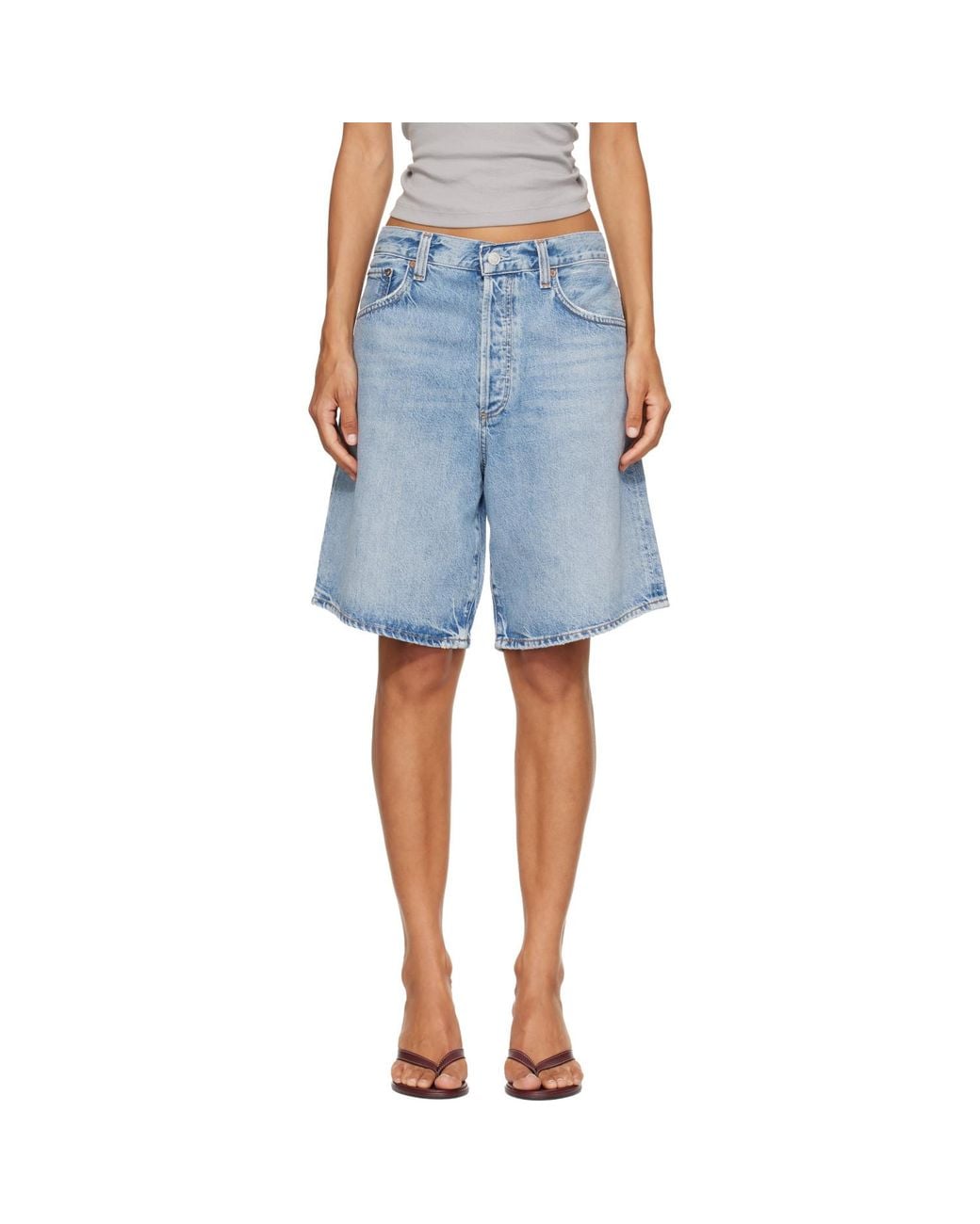 Agolde Blue Indra Denim Shorts