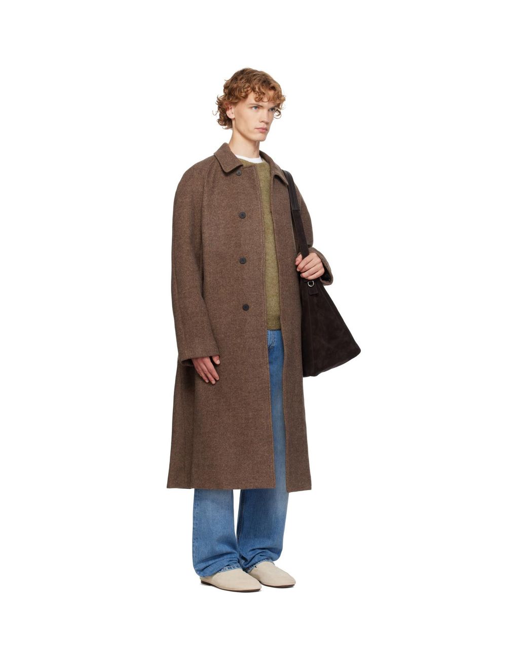 LE17SEPTEMBRE Brown Tweed Raglan Over Coat for men