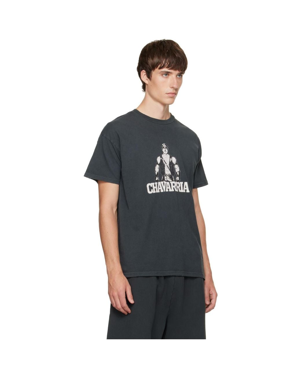 Willy Chavarria Black 'Leather Daddy' Easy T-Shirt for men