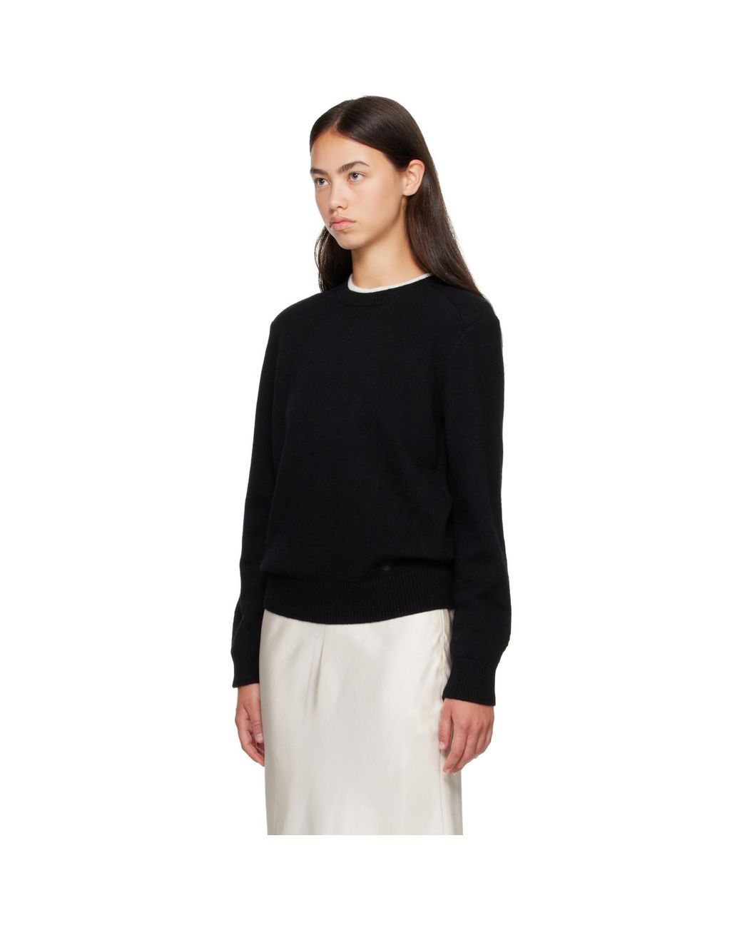 Loulou de Saison Black Off- Otis Bicolor Cashmere Sweater