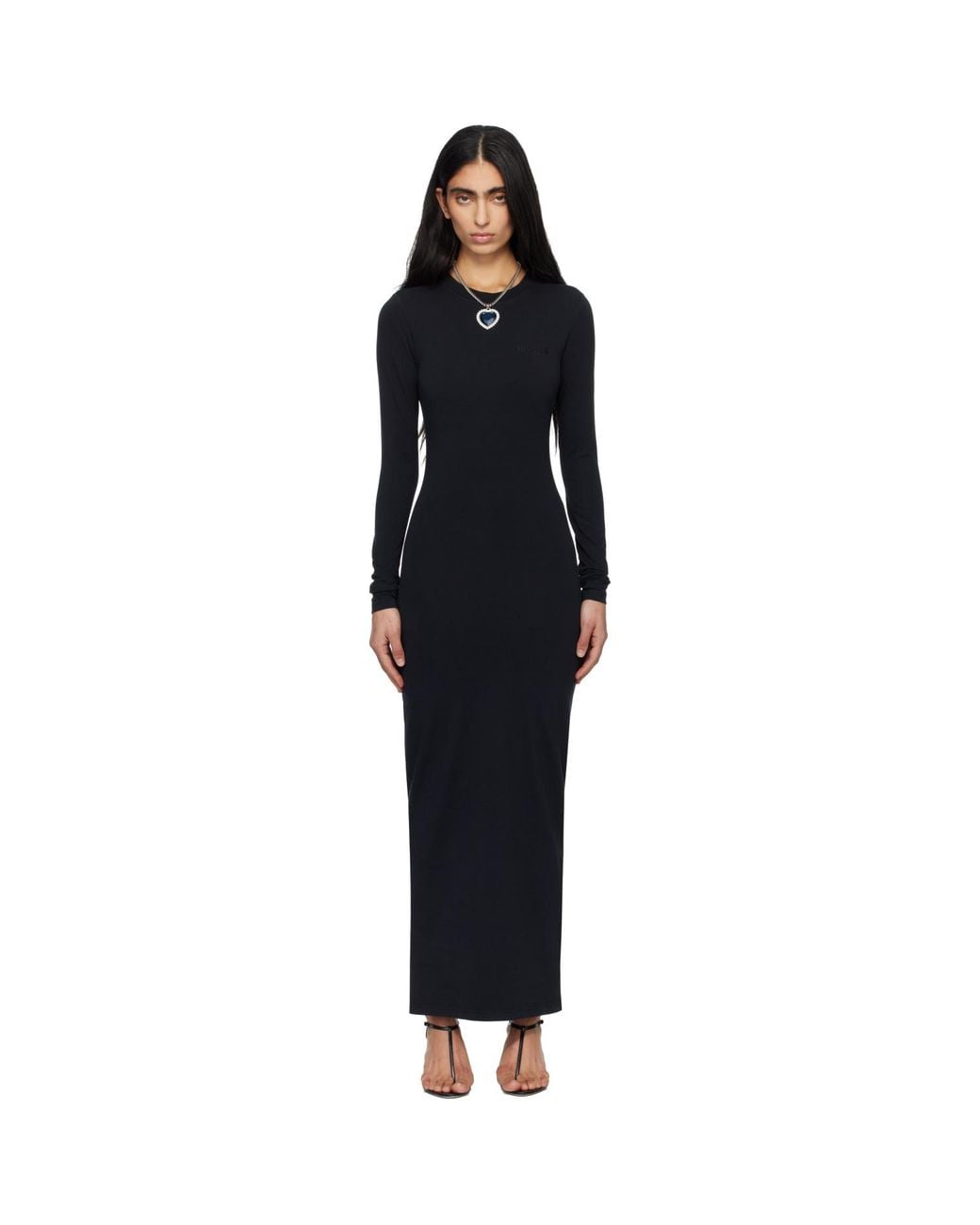 Vetements Black Ribbed Maxi Dress