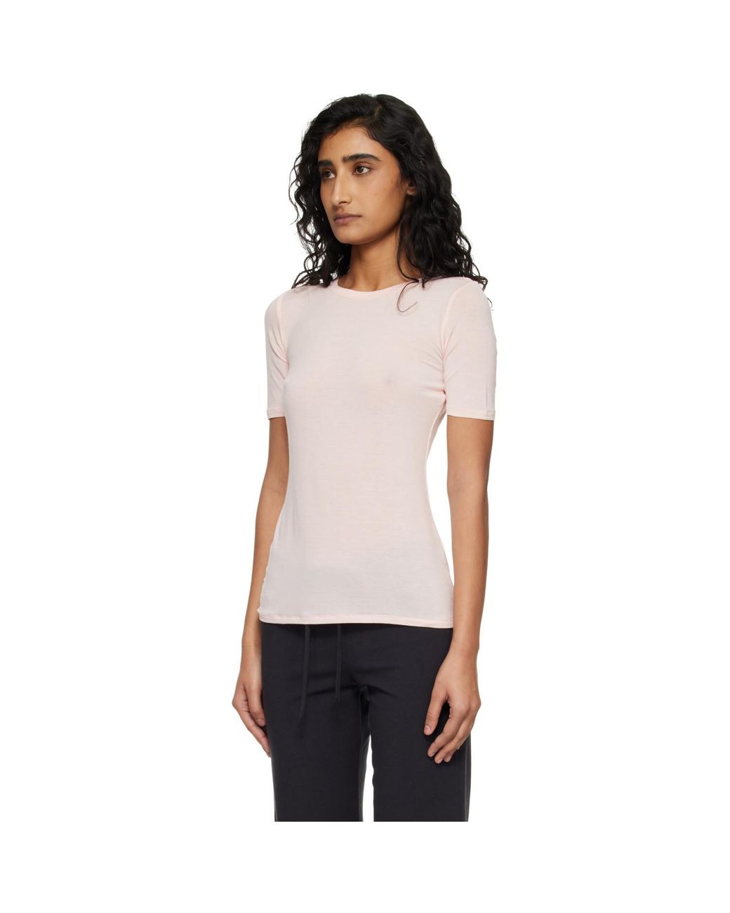 Skims Black Sheer Modal Long T-Shirt