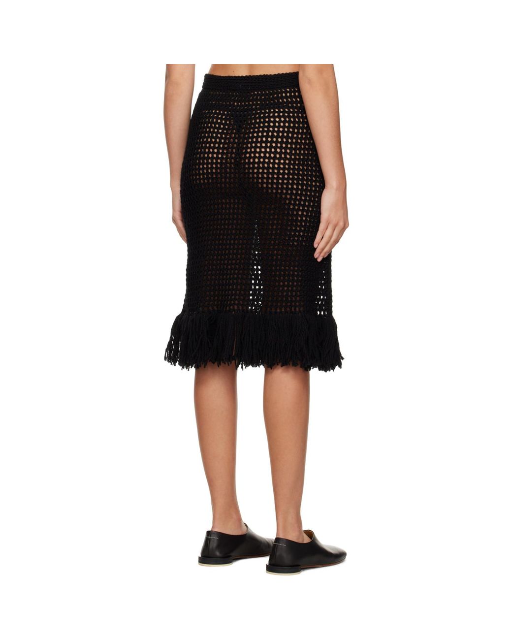 Niccolò Pasqualetti Black Grata Midi Skirt