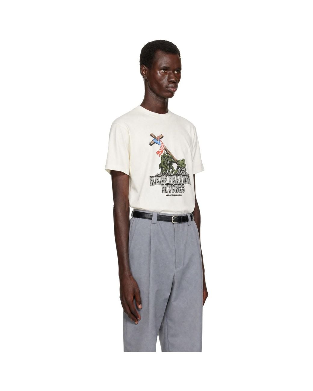 Willy Chavarria Multicolor Off- 'Keep Praying Bitches' Easy T-Shirt for men