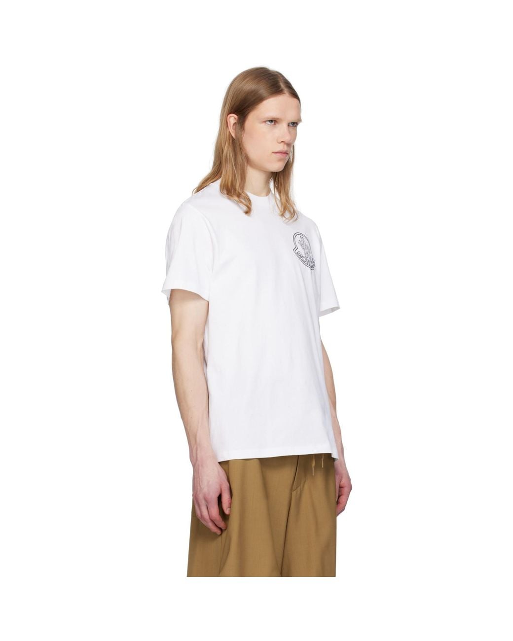 Moncler White Archivio Creativo T-Shirt for men