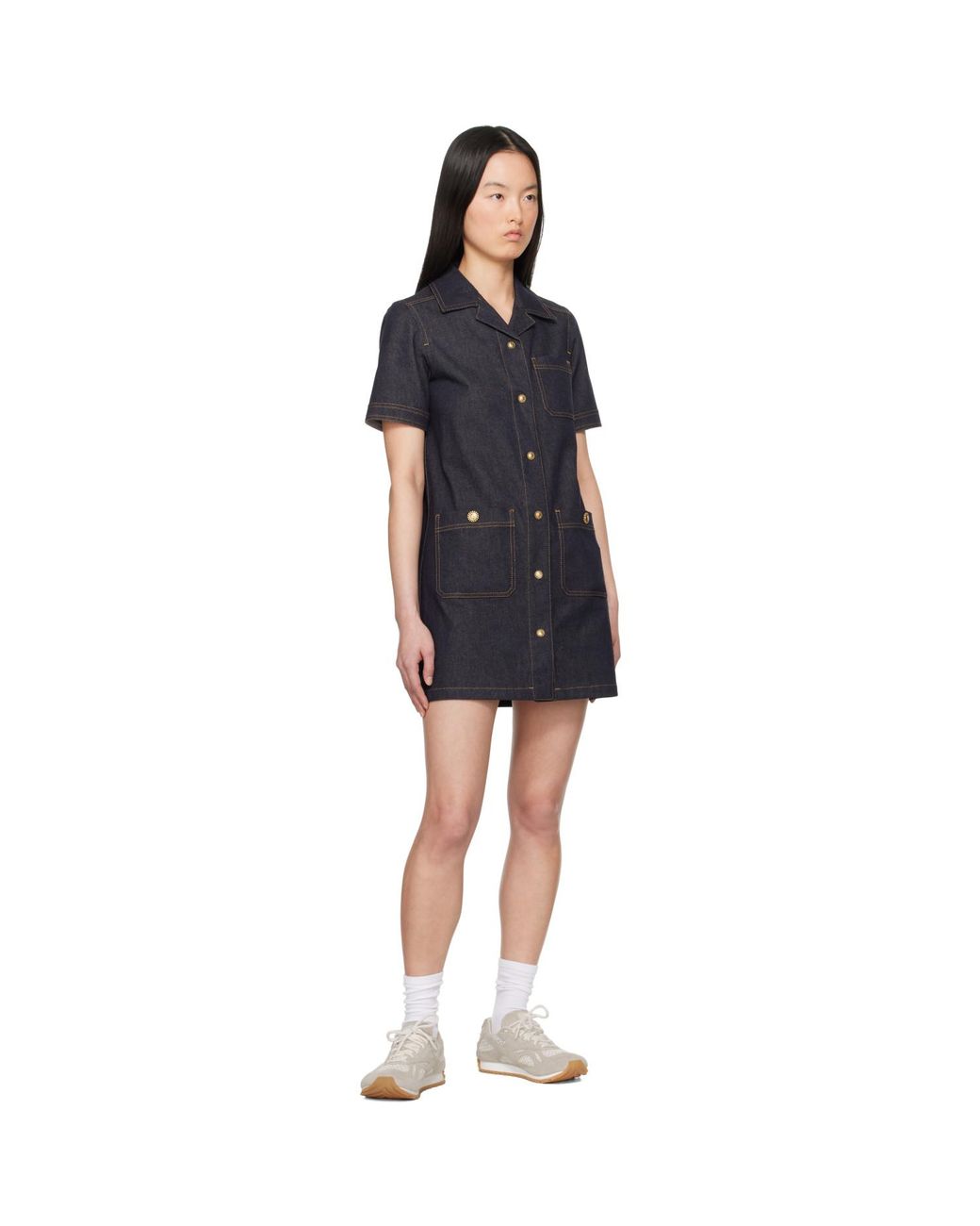 Moncler Black Denim Shirt Minidress