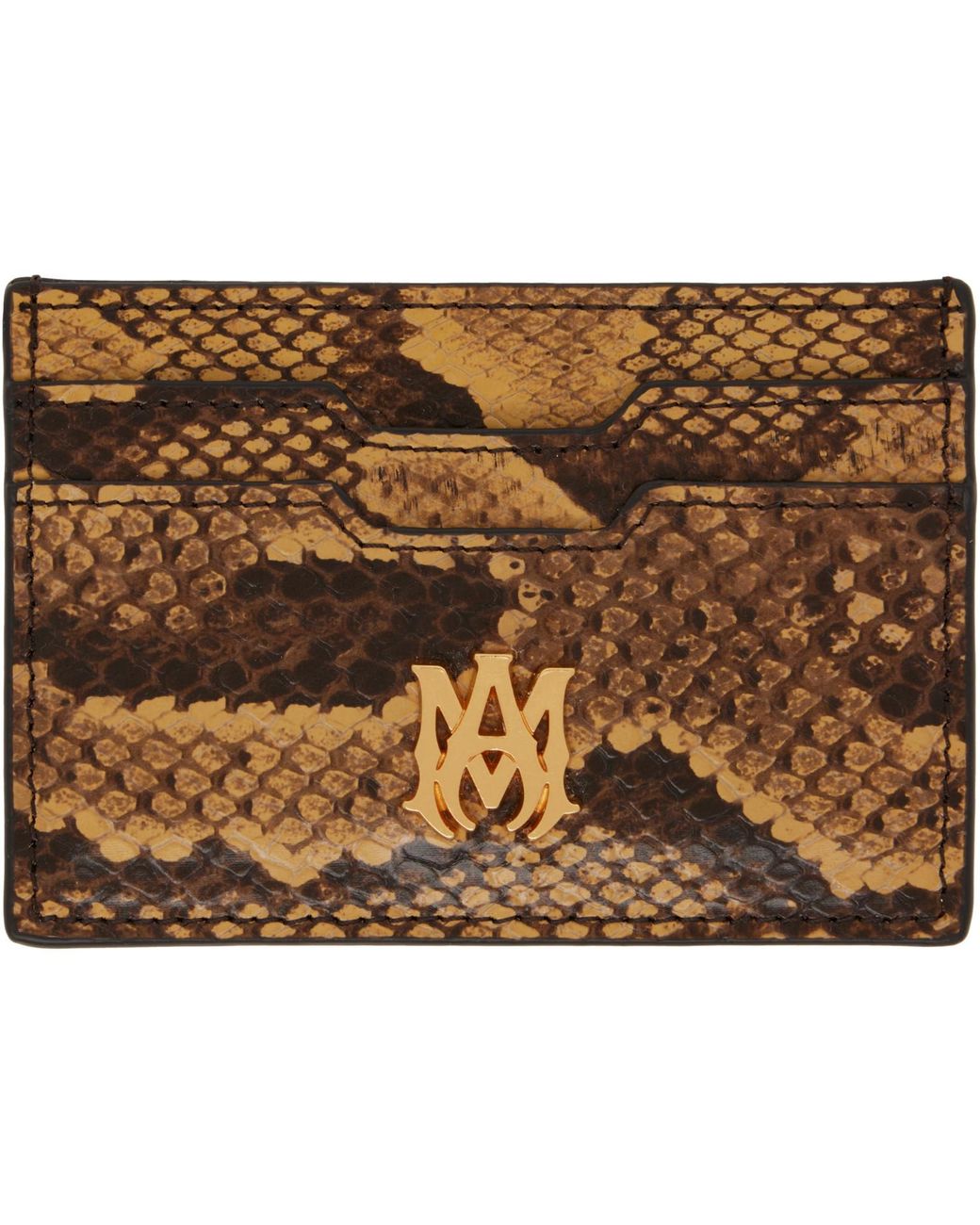 Amiri Metallic Python Card Holder