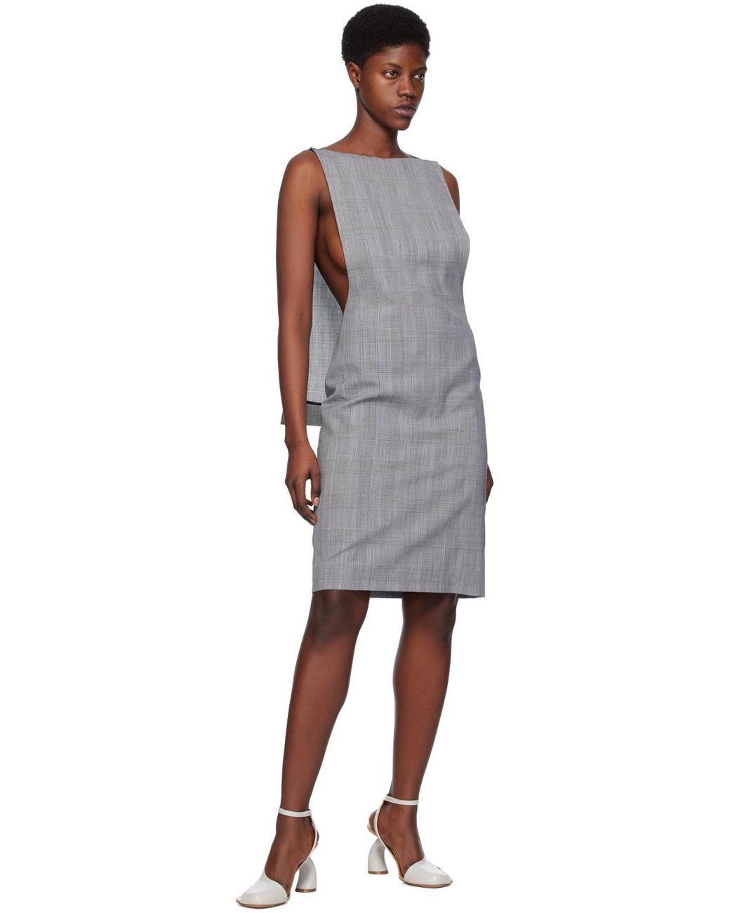 Coperni Black Gray Cape Minidress