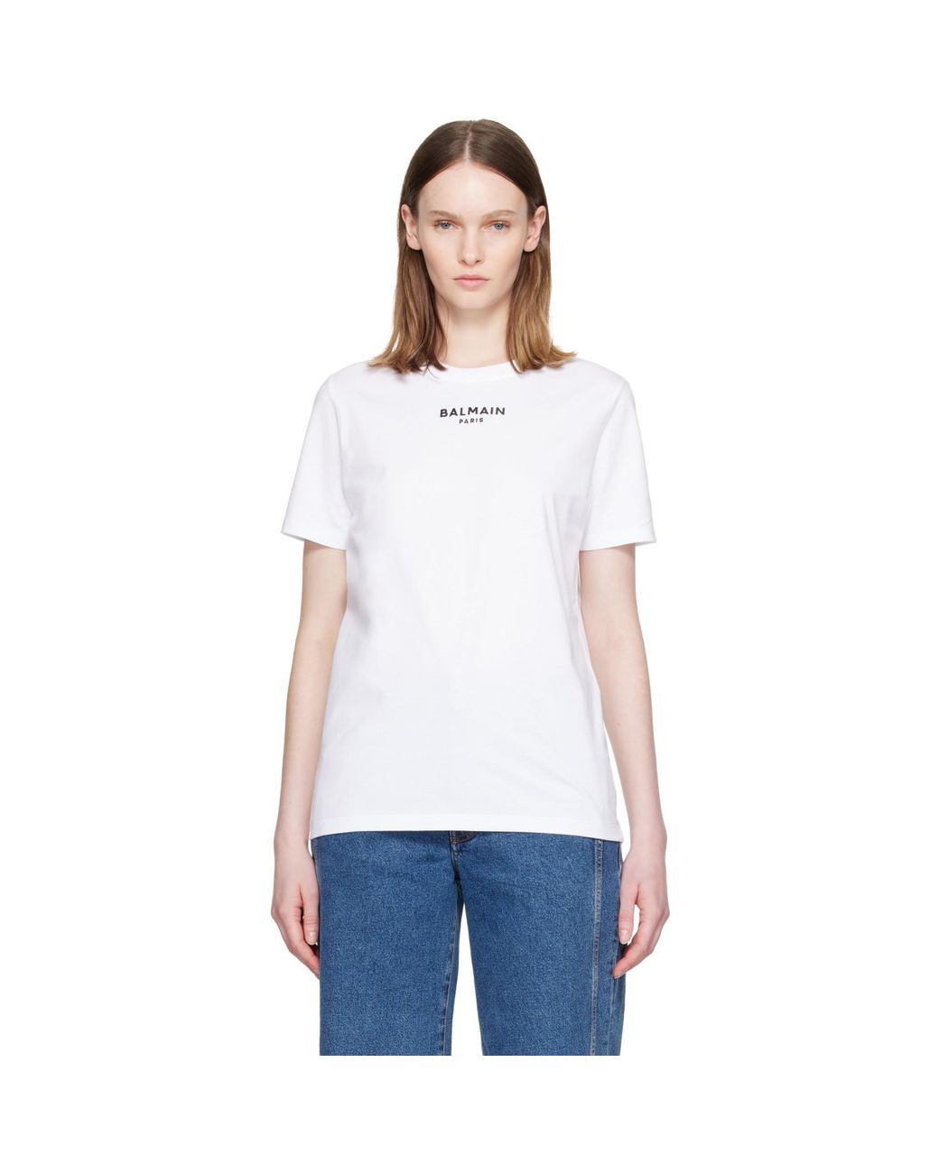 Balmain White Paris' Print T-Shirt
