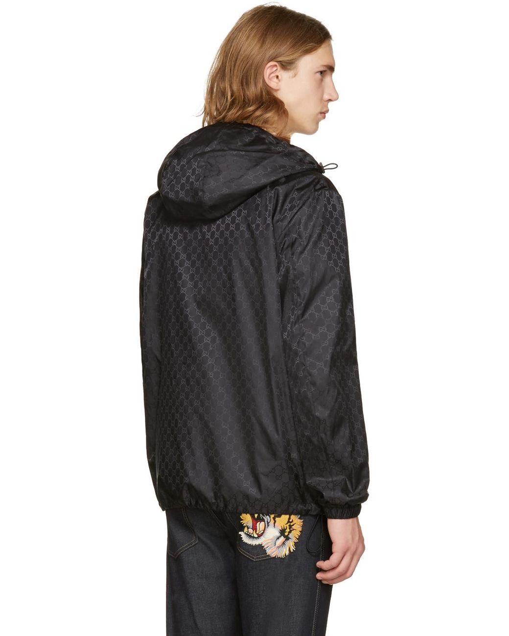 Gucci GG Windbreaker Jacket in Black for Men | Lyst