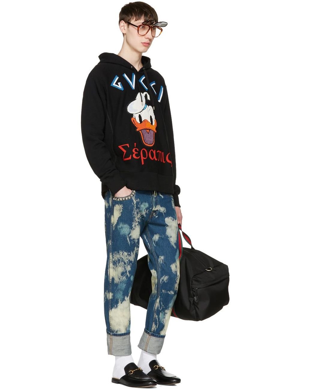 Gucci Cotton Black Donald Duck Hoodie for Men | Lyst