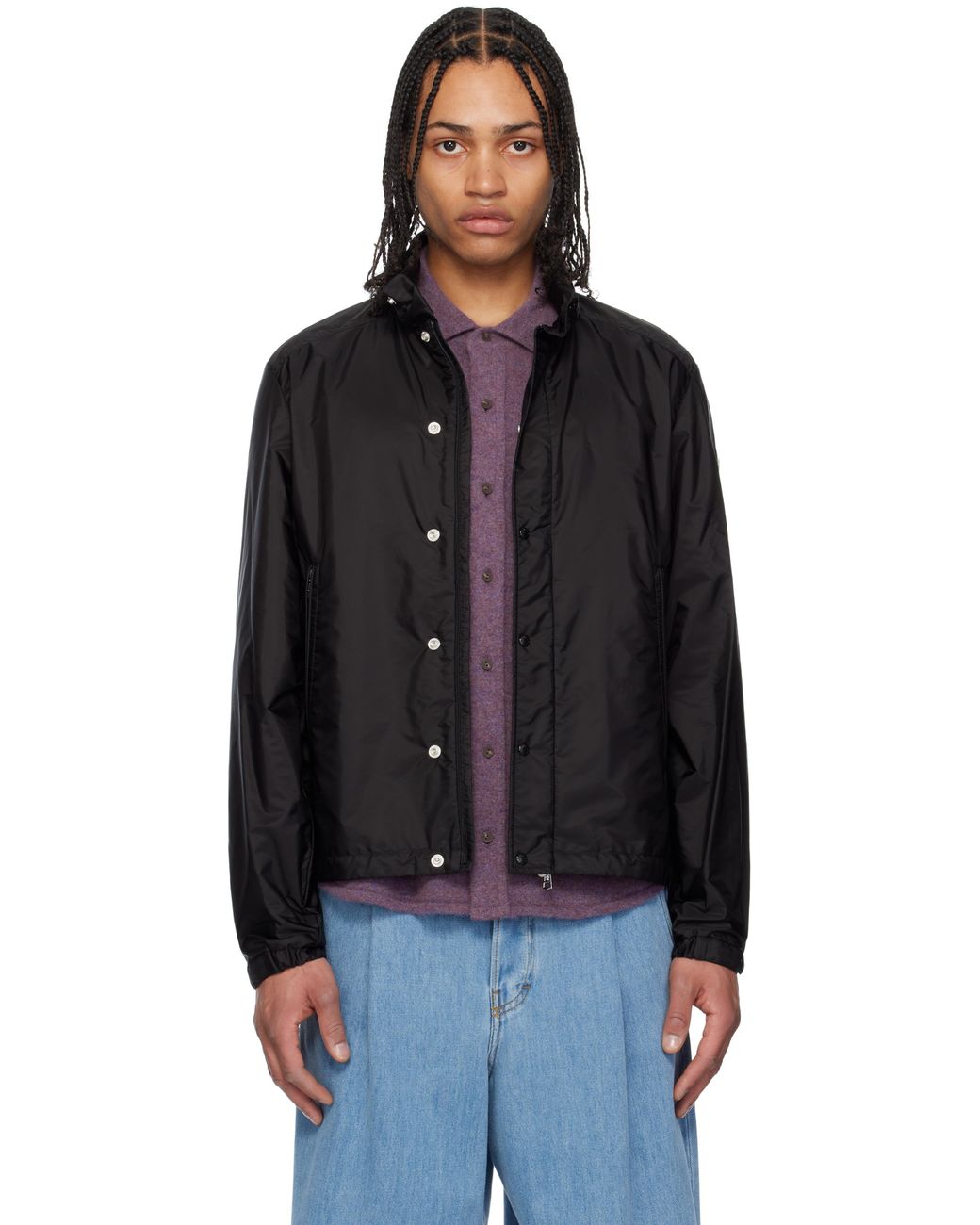 Moncler Black Montriond Hooded Windbreaker Jacket for men