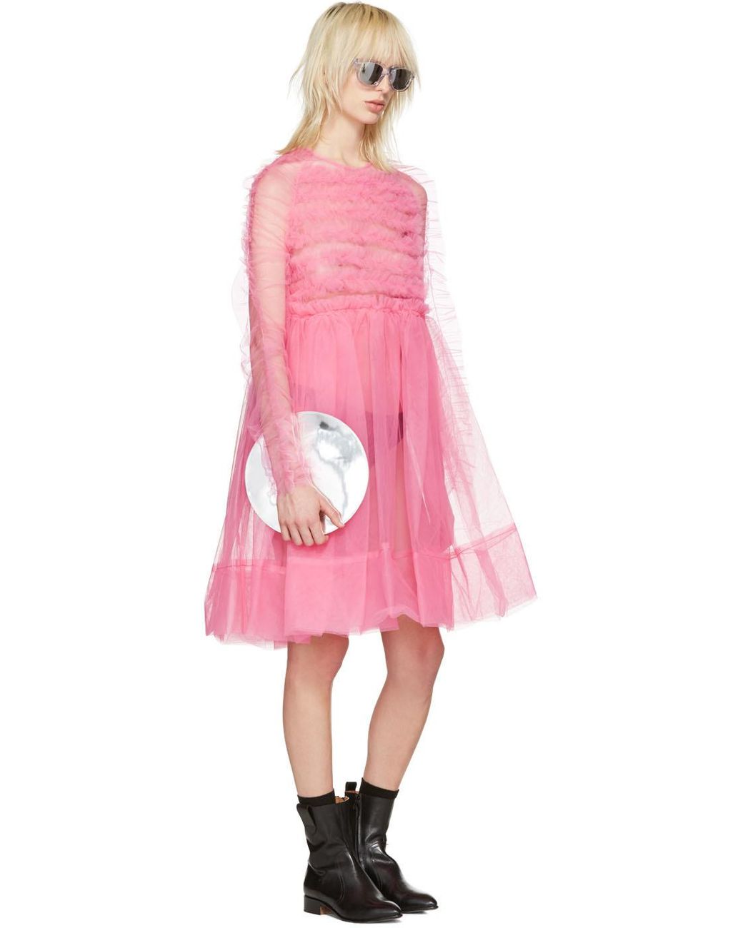 Molly Goddard Pink Tulle Funky Ruffle Dress | Lyst